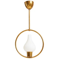 Midcentury Brass and Glass Lantern