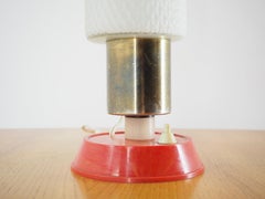 Midcentury Brass and Glass Table Lamp, Poland, 1970s