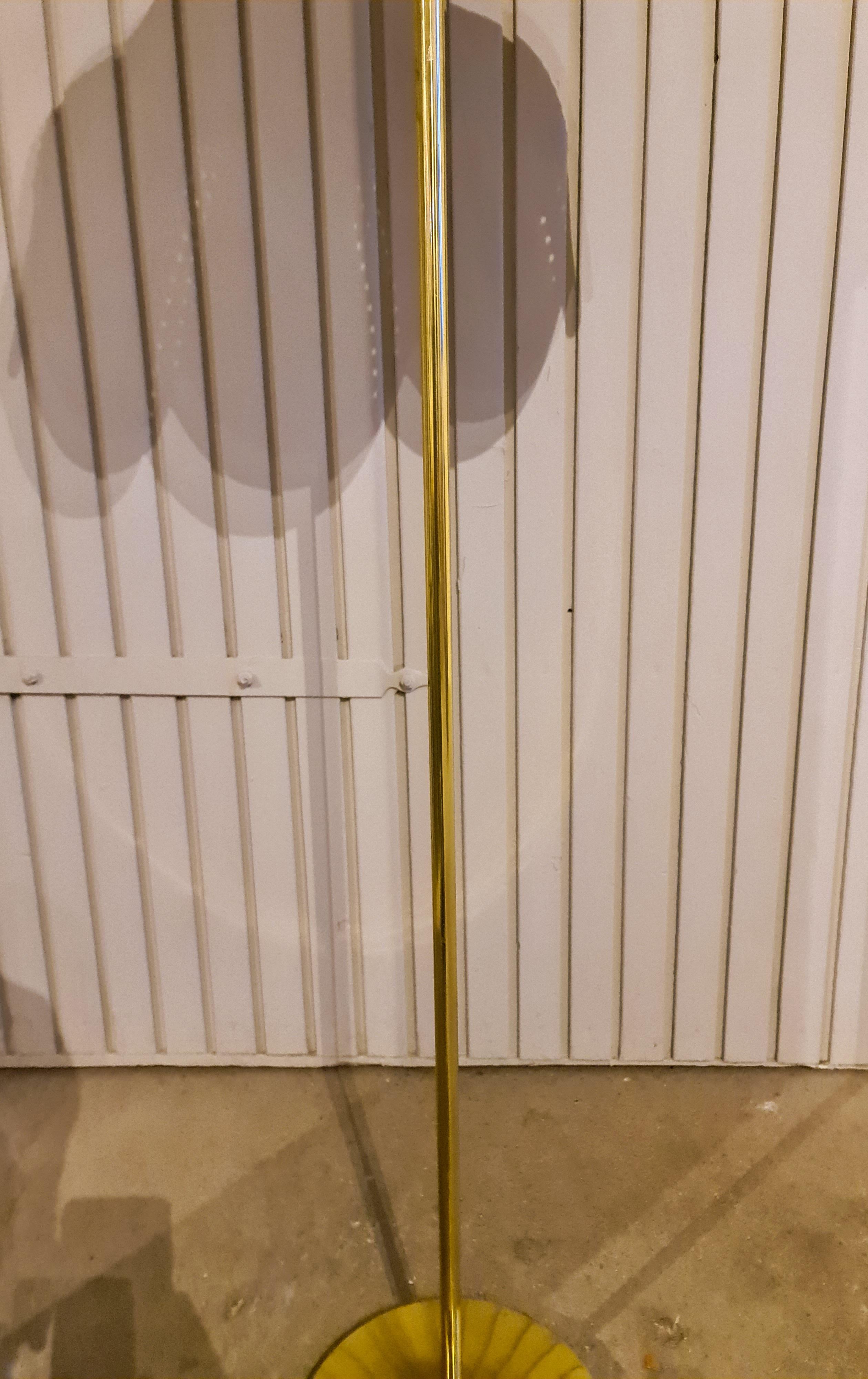 Midcentury Brass and Leather Floor Lamp by Hans-Agne Jakobsson, 1970s 4