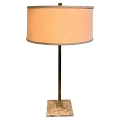 Midcentury Brass and Marble Lamp by Stiffel