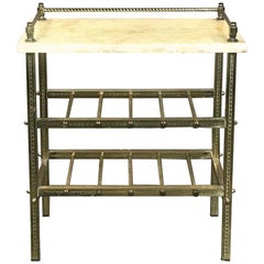 Midcentury Brass and Onyx Wine Serving Table, in the Style of Maison Jansen