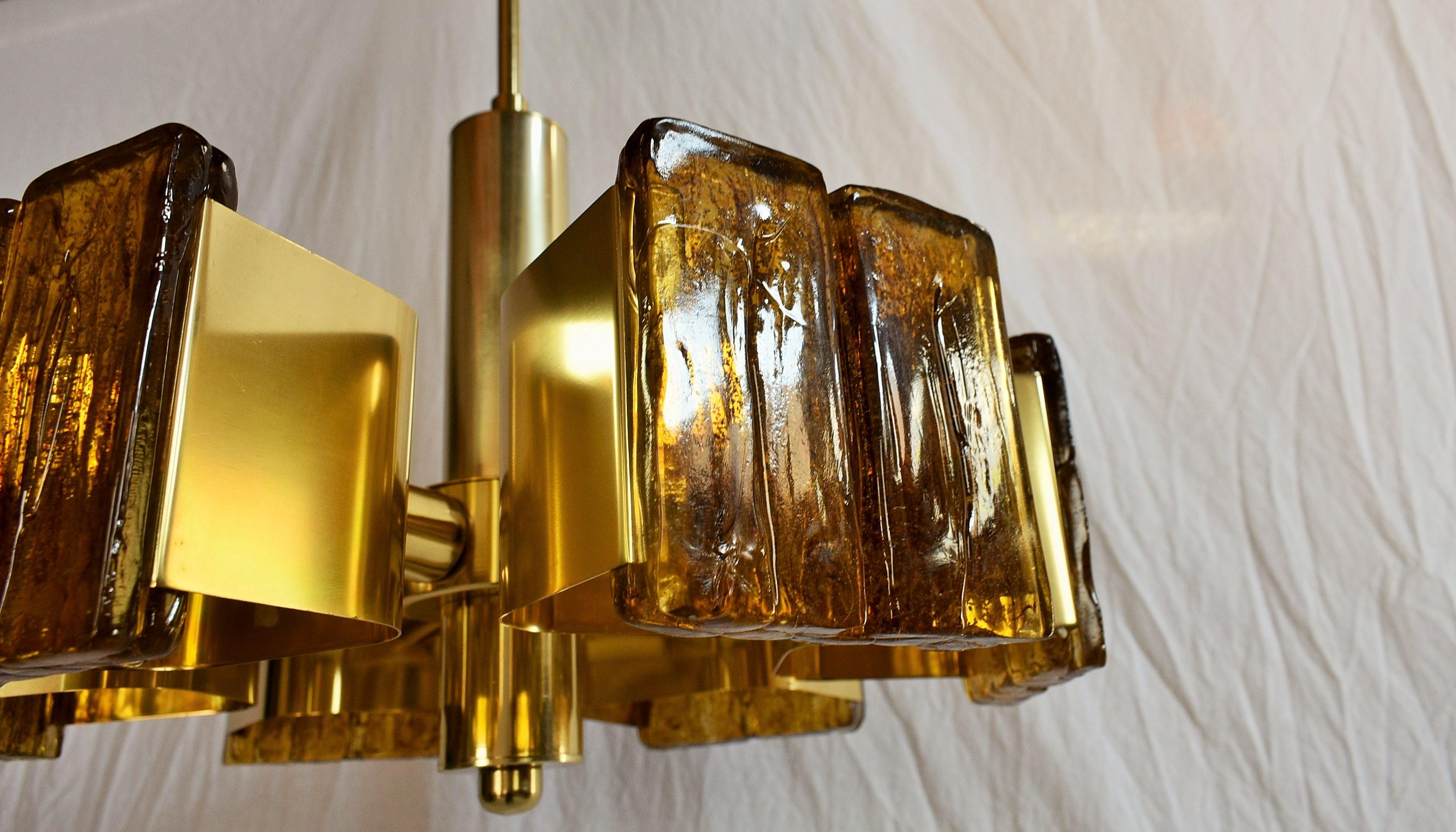 Midcentury Brass and Resin Pendants, Hungary, 1970s 6