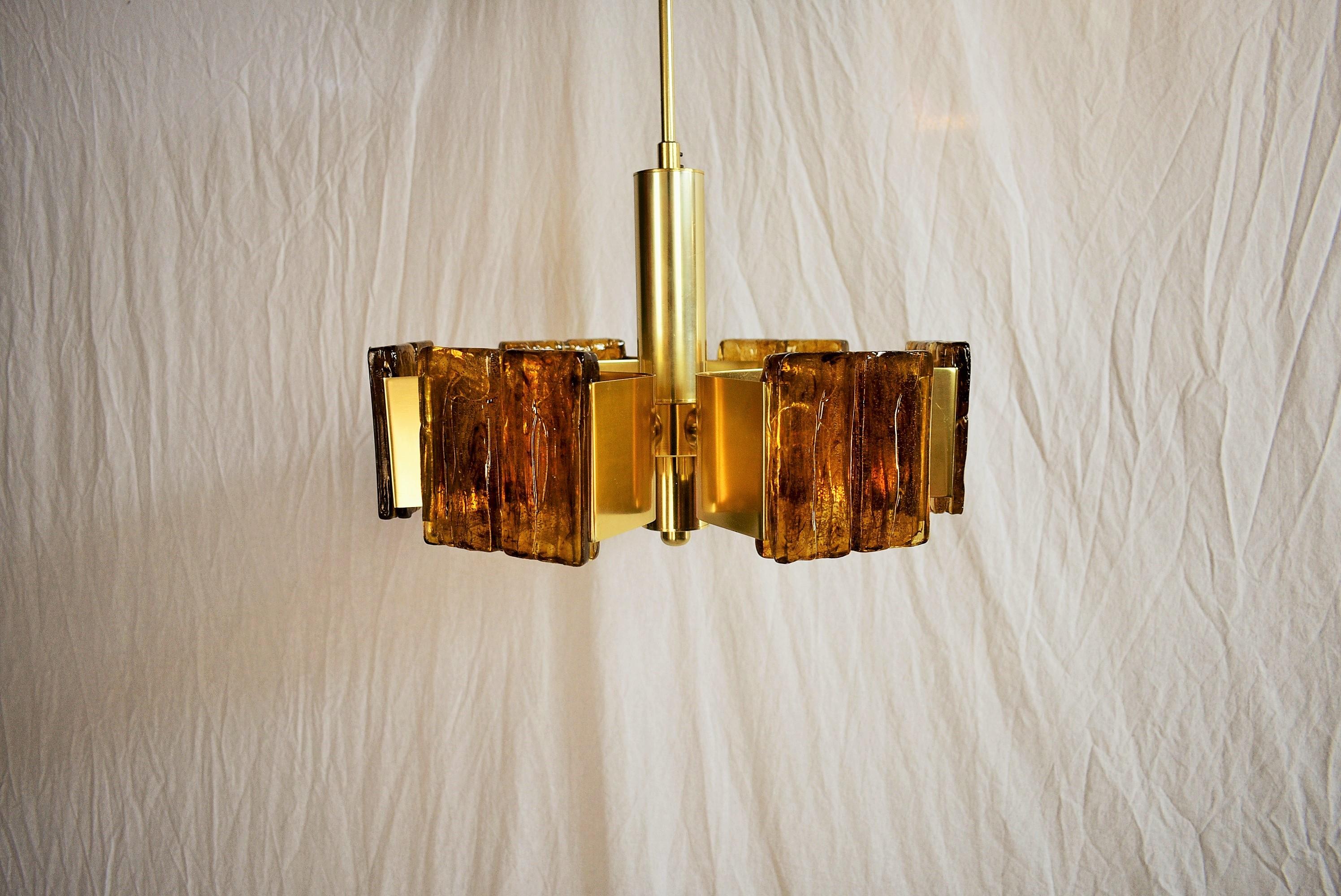 Midcentury Brass and Resin Pendants, Hungary, 1970s 9