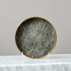 Midcentury Brass and Stone Bowl by Saulo, Norway, 1960s