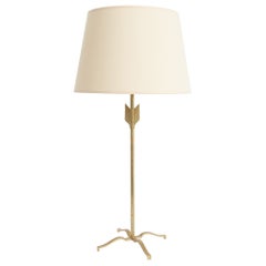 Midcentury Brass Arrow Table Lamp