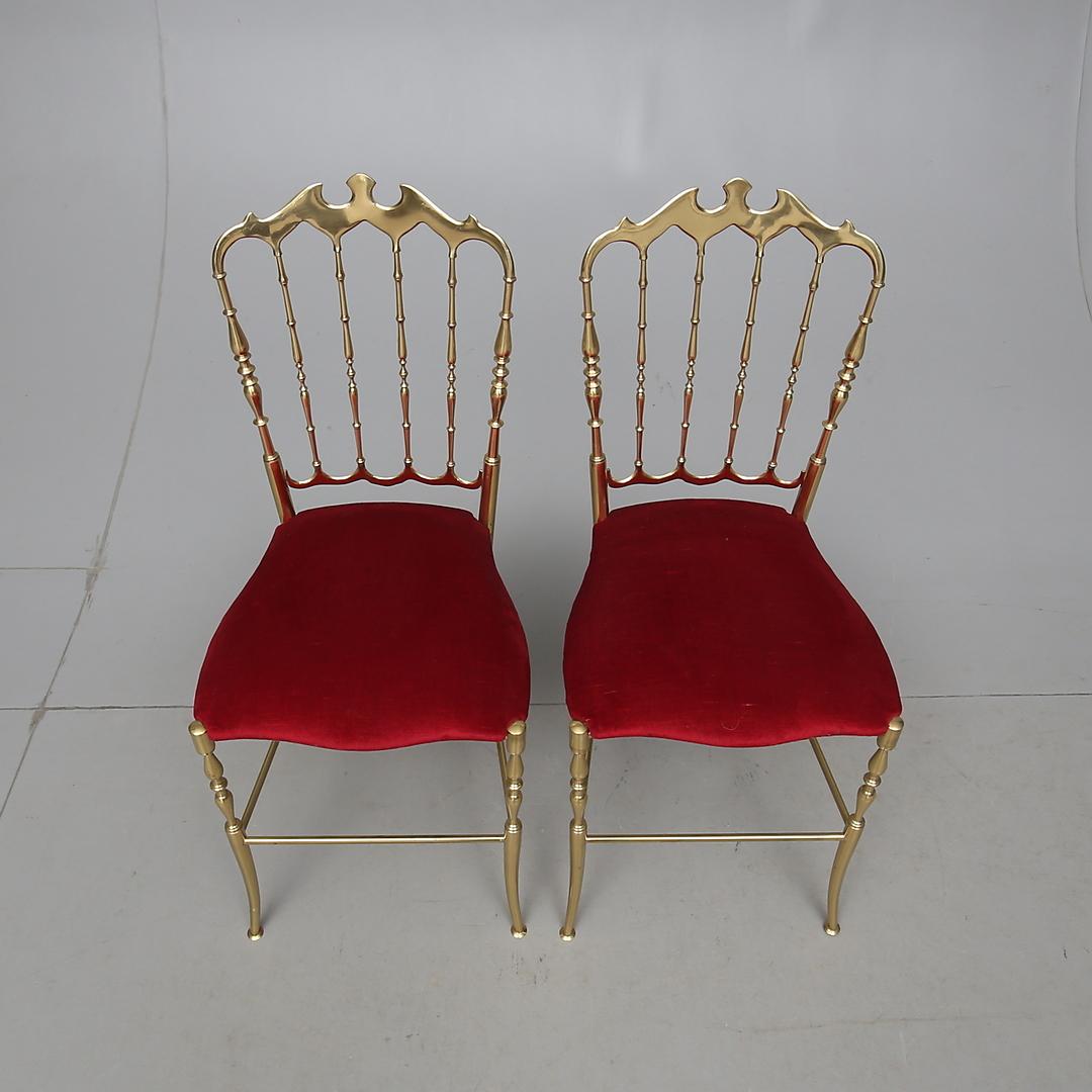 Mid-Century Modern Midcentury Brass Ballroom Chairs by Giuseppe Gaetano Descalzi For Sale