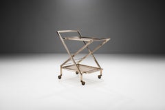 Midcentury Brass Bar Cart by Guy Lefevre Attributed for Maison Jansen, France