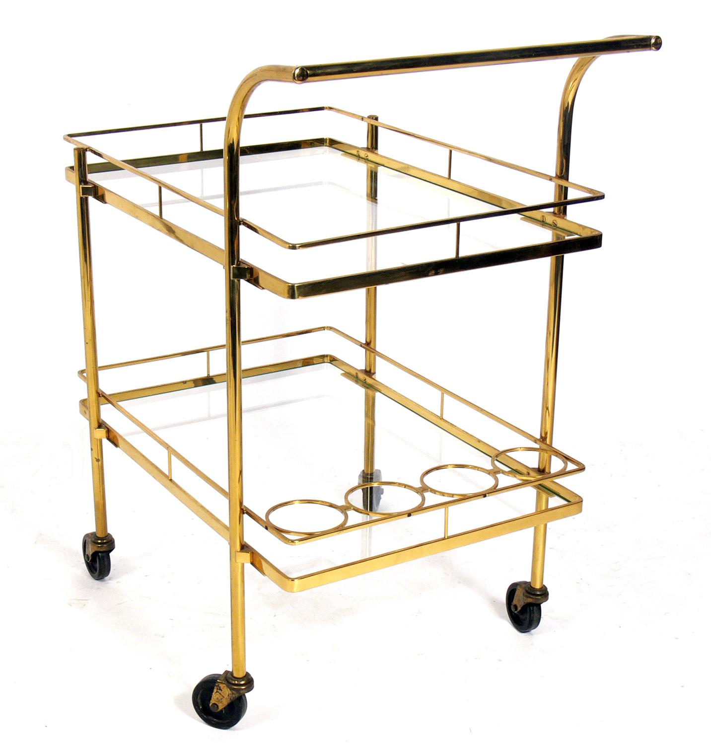 Midcentury Barwagen aus Messing (Italienisch) im Angebot