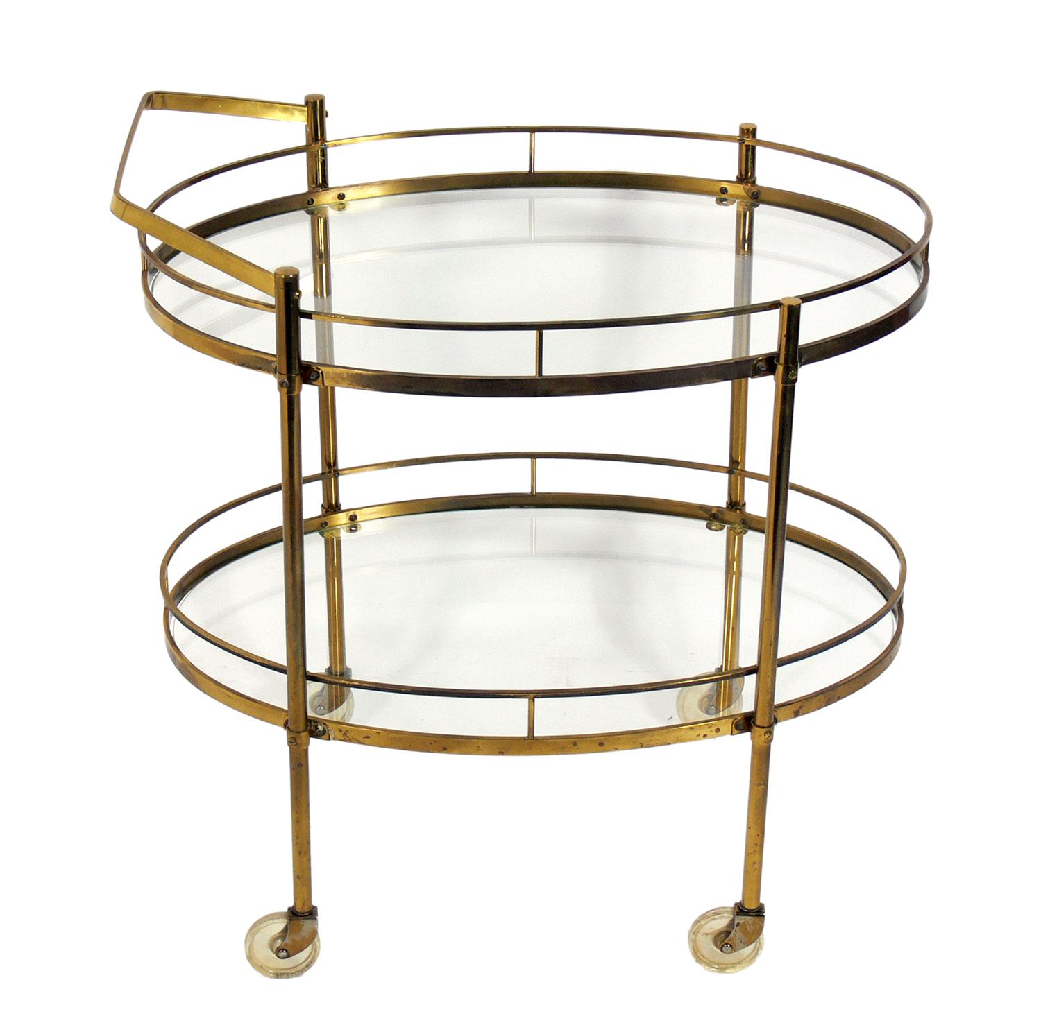 Midcentury Brass Bar Cart