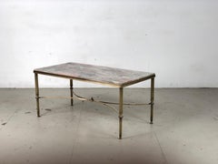 Midcentury Brass Base Coffee Table