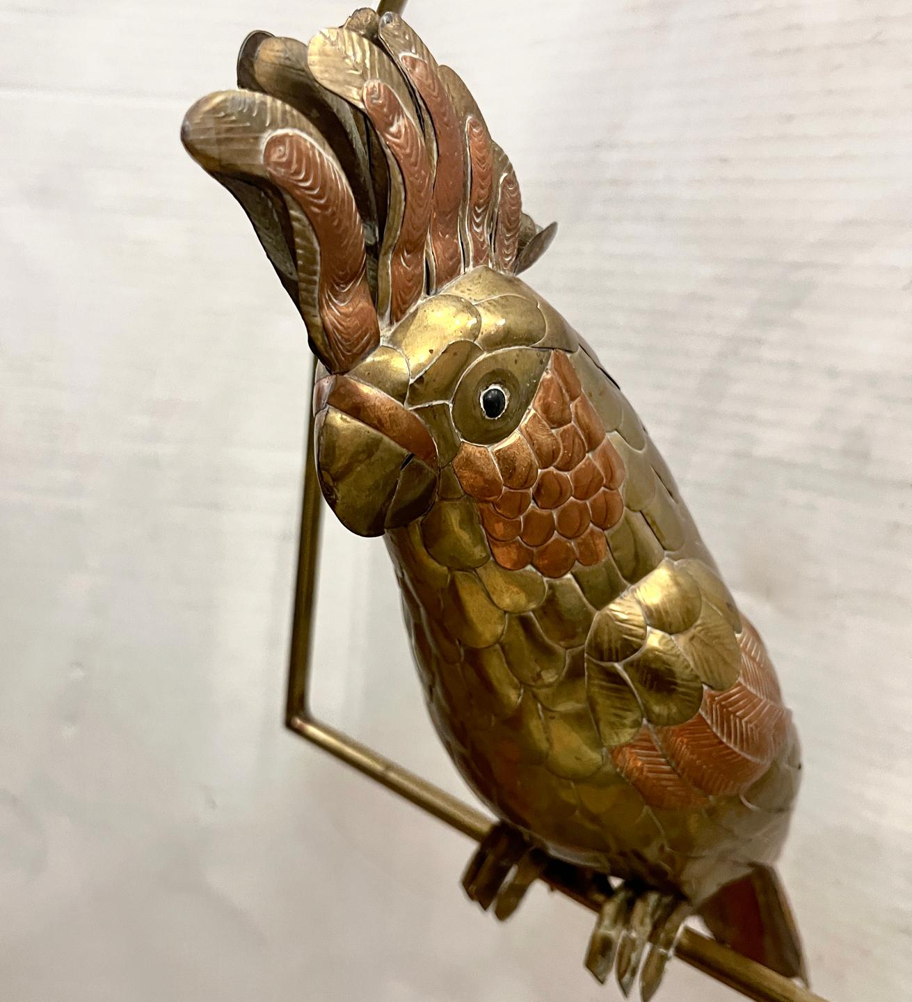 European Midcentury Brass Bird For Sale
