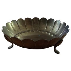 Midcentury Brass Bowl with Legs