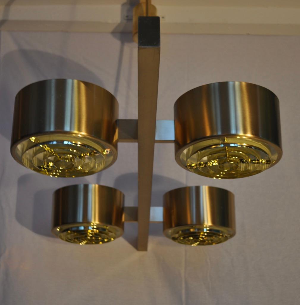 Swedish Midcentury Brass Chandelier by Hans Agne Jakobsson T261-4 For Sale