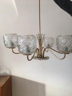 Lustre en laiton du milieu du siècle dernier de Rupert Nikoll