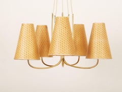 Midcentury Brass Chandelier by Rupert Nikoll