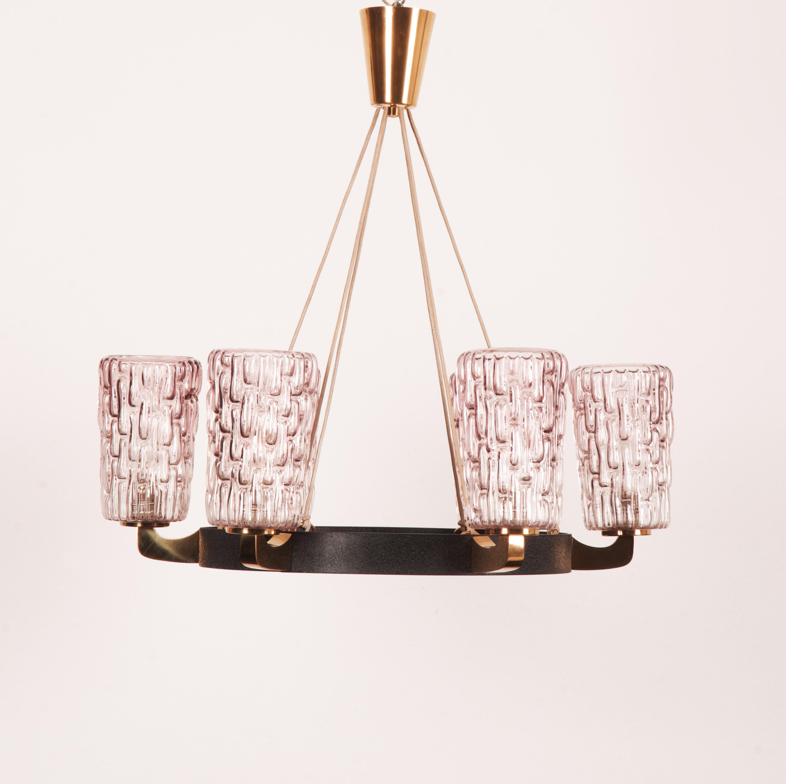 Mid-Century Modern Midcentury Brass Chandelier by Rupert Nikoll