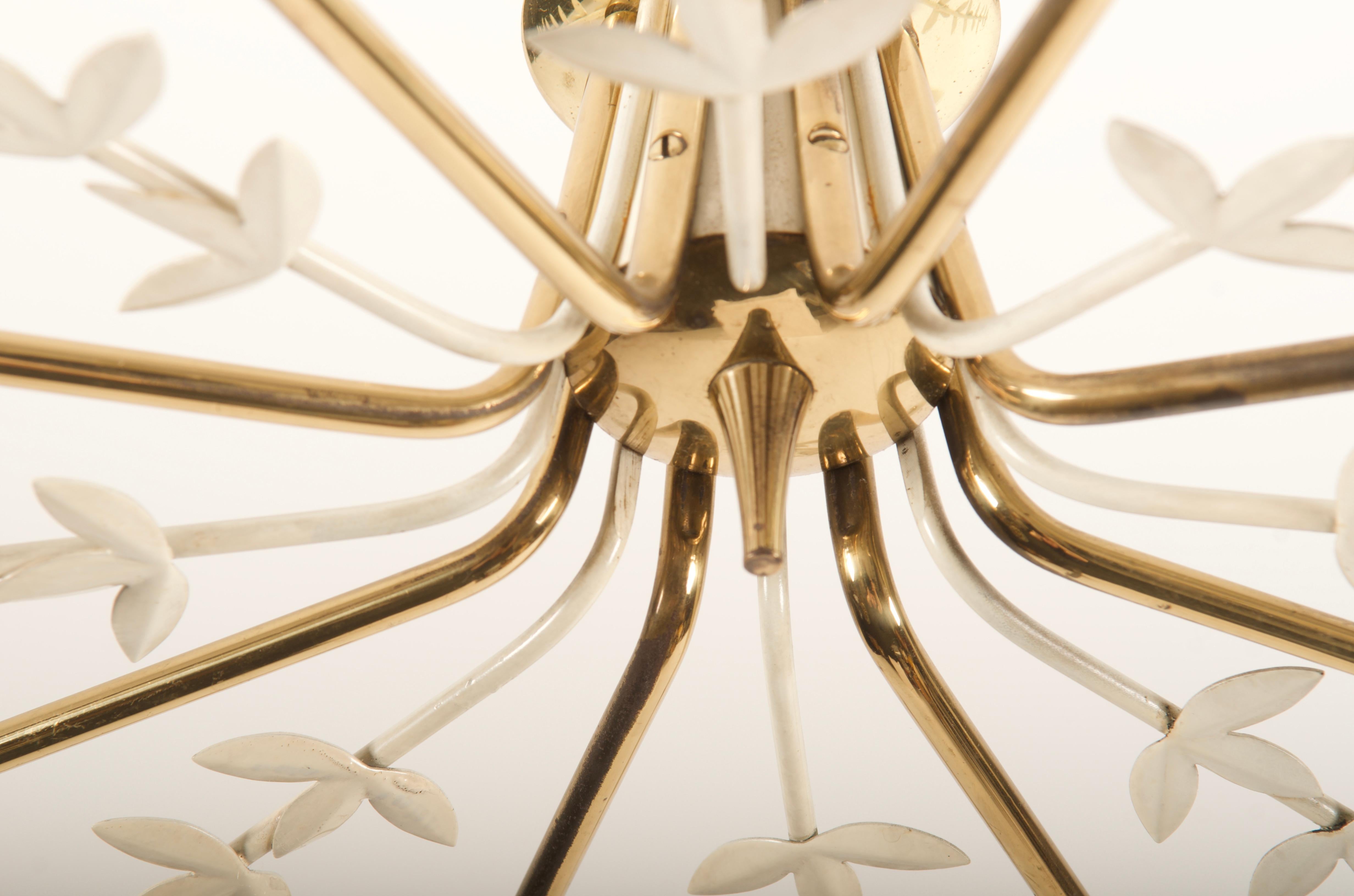 Lustre en laiton du milieu du siècle dernier de Rupert Nikoll Bon état - En vente à Vienna, AT