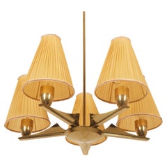 Midcentury Brass Chandelier by Rupert Nikoll