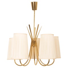 Midcentury Brass Chandelier by Rupert Nikoll