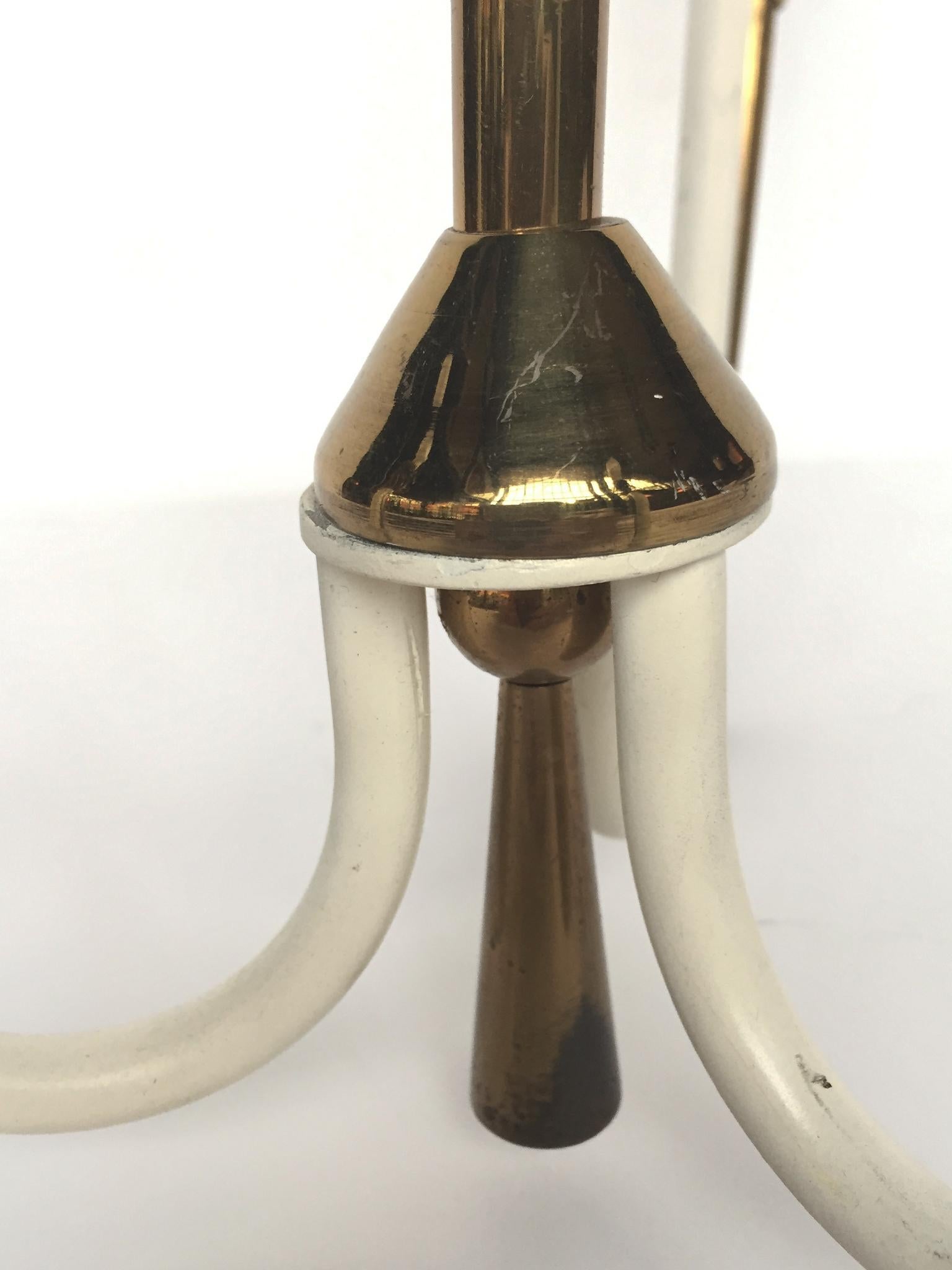 Midcentury Brass Chandelier in the Manner of Maison Lunel For Sale 4