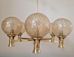 Midcentury Brass Chandelier Sputnik, Germany, 1970s