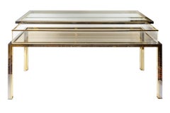 Konsolentisch/Vitrine aus Messing:: Chrom und Glas aus der Jahrhundertmitte:: Design Romeo Rega