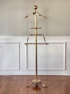 Midcentury Brass Clothing Valet, Hollywood Regency Style, 1940s