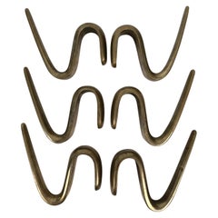 Midcentury Brass Coat Rack Hooks from Carl Auböck, 1950s