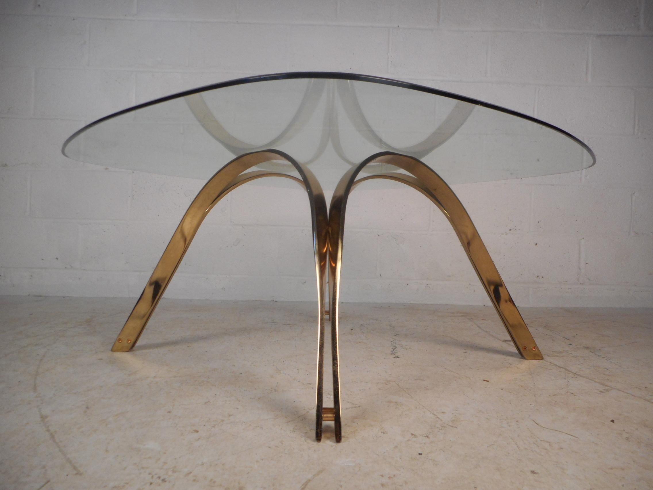Mid-Century Modern Midcentury Brass Coffee Table after Roger Sprunger for Dunbar For Sale