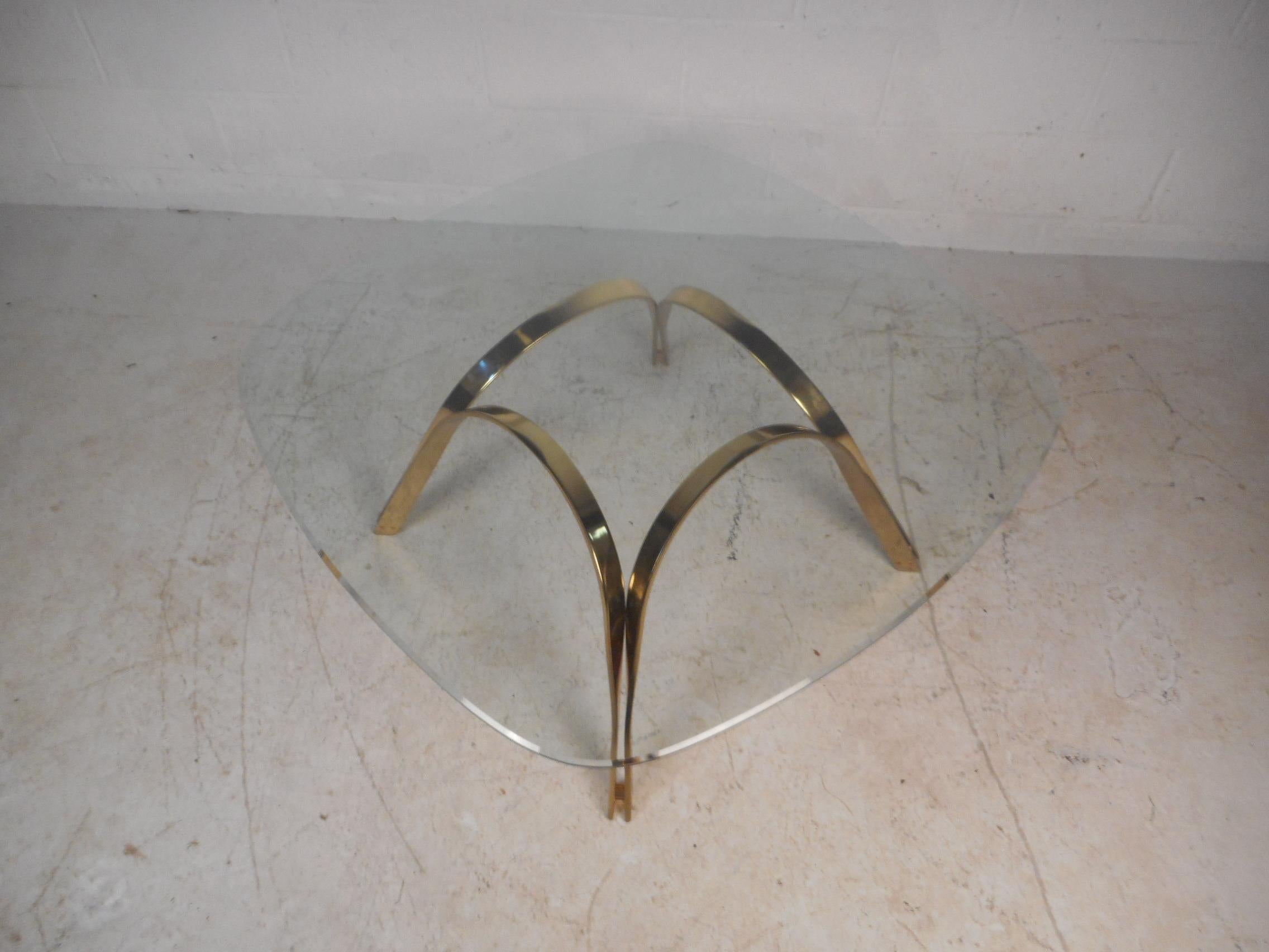 American Midcentury Brass Coffee Table after Roger Sprunger for Dunbar For Sale