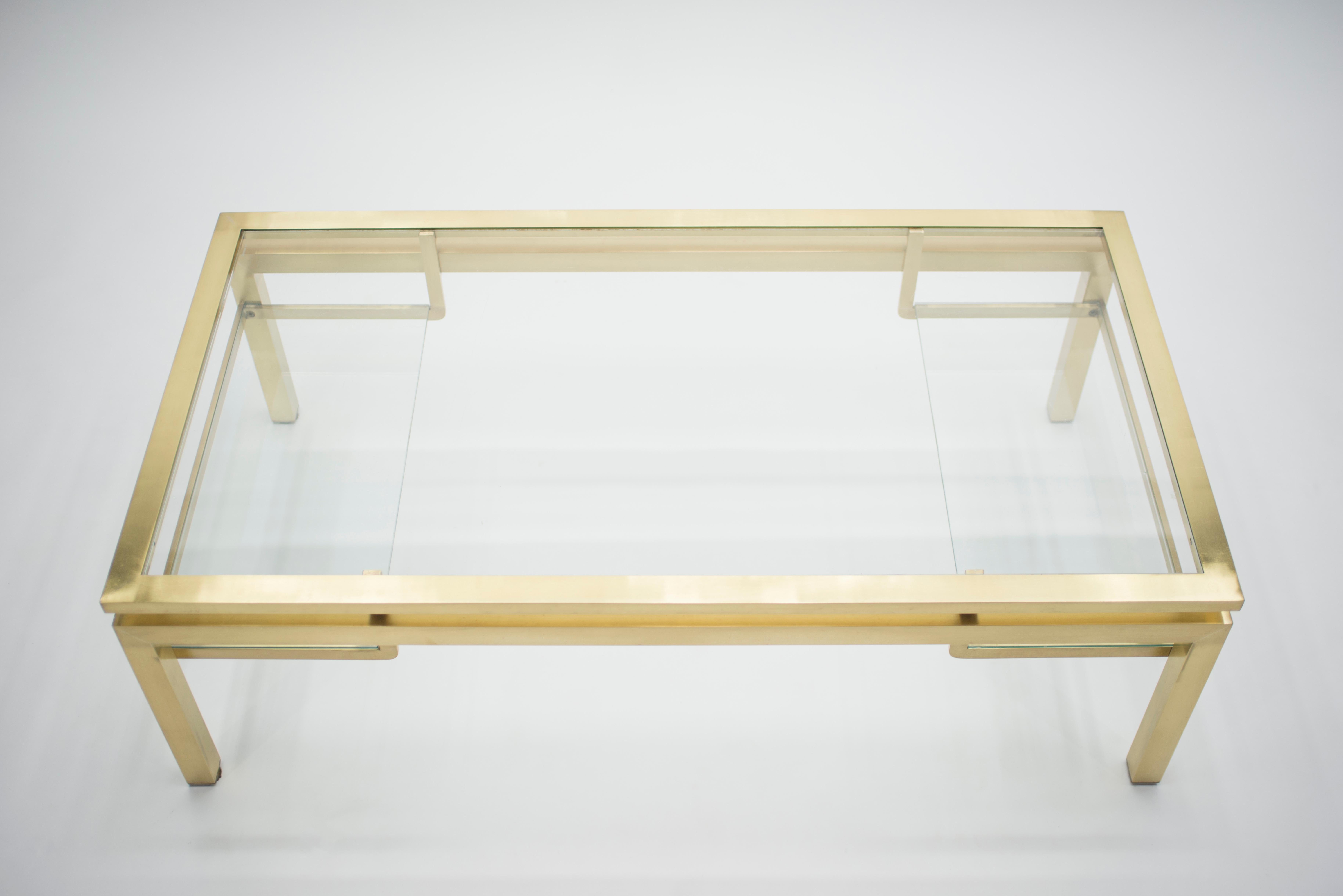 Mid Century Brass Coffee Table by Guy Lefevre for Maison Jansen, 1970s In Excellent Condition In Paris, IDF