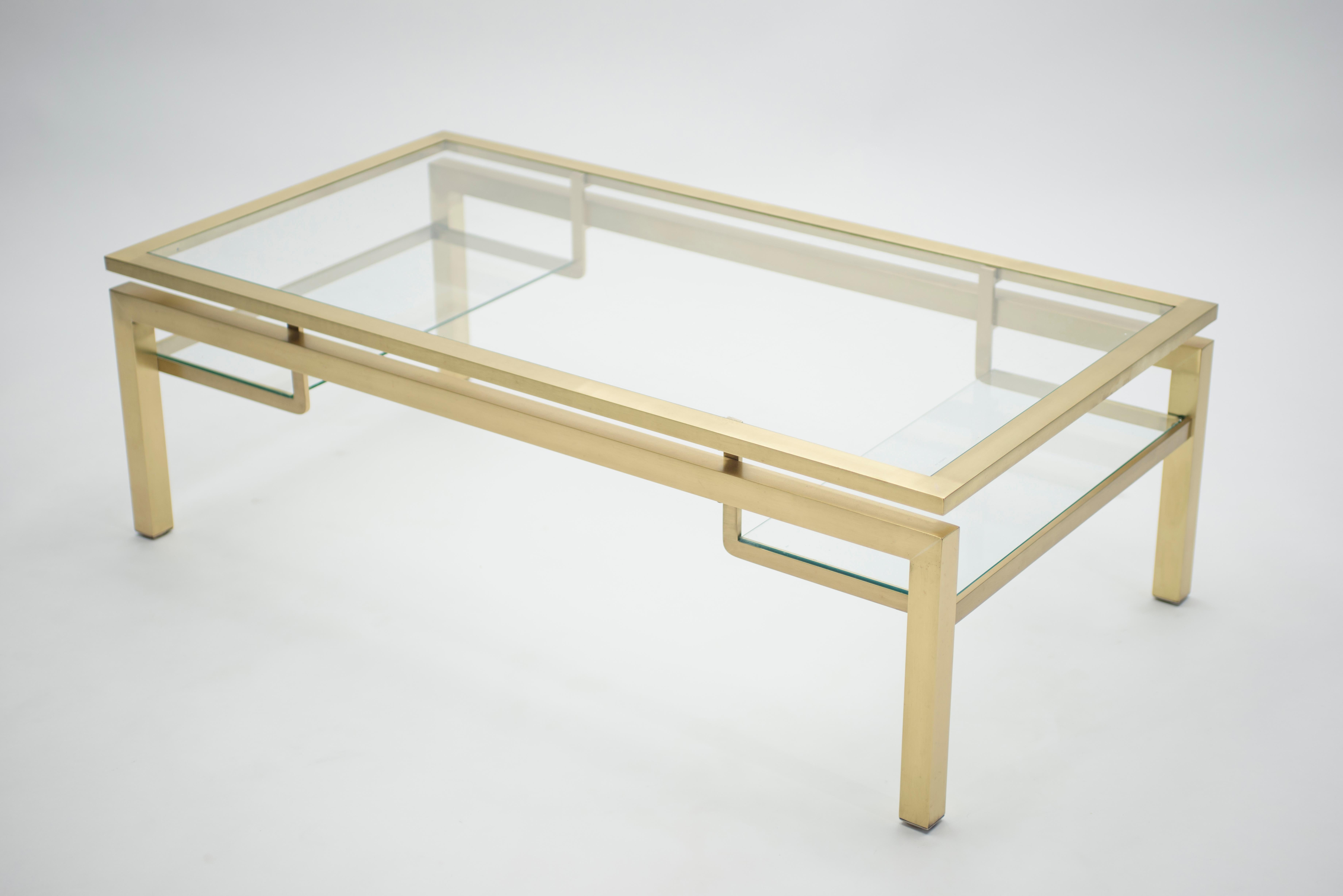 Late 20th Century Mid Century Brass Coffee Table by Guy Lefevre for Maison Jansen, 1970s