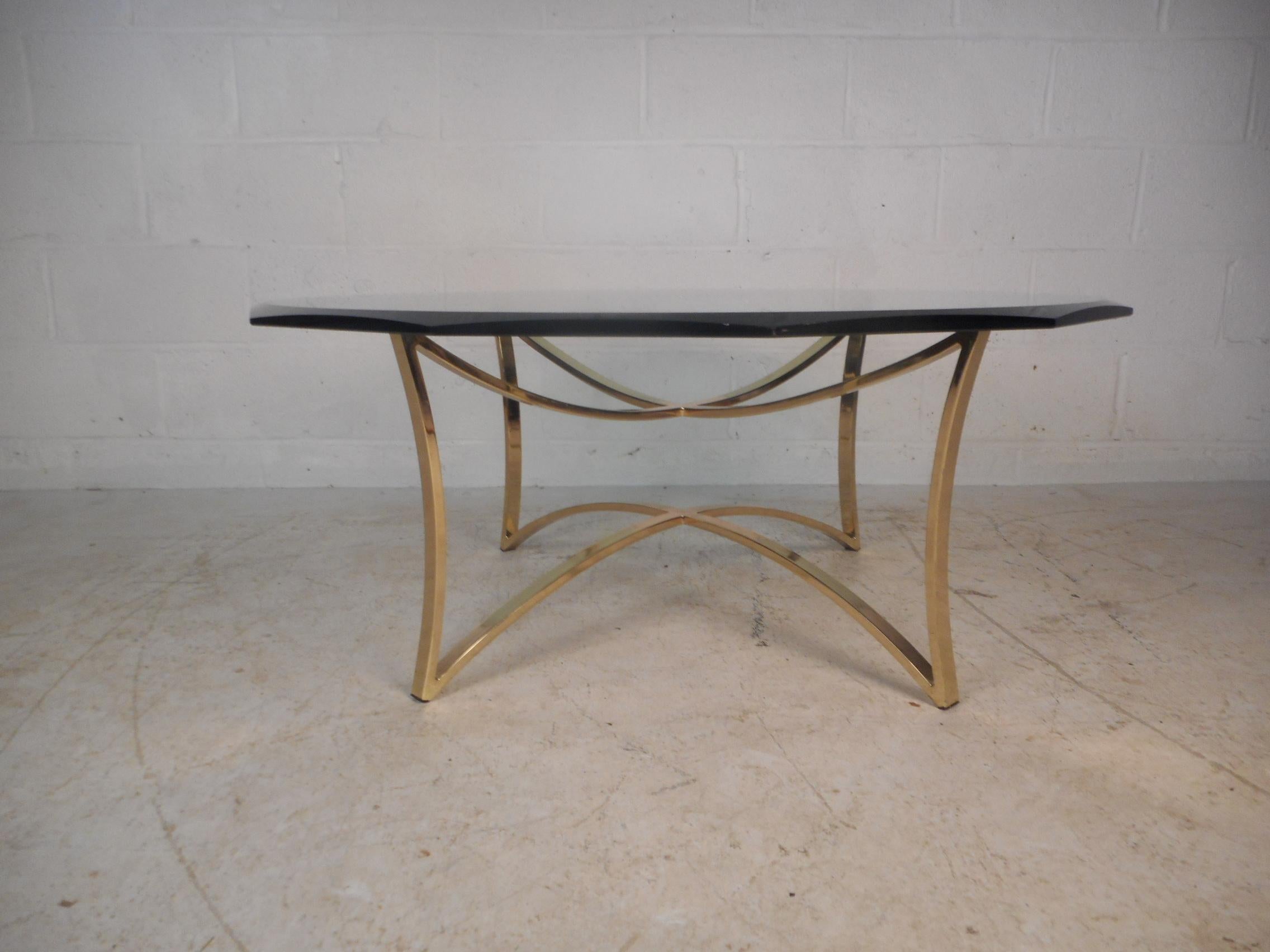 Mid-Century Modern Midcentury Brass Coffee Table For Sale