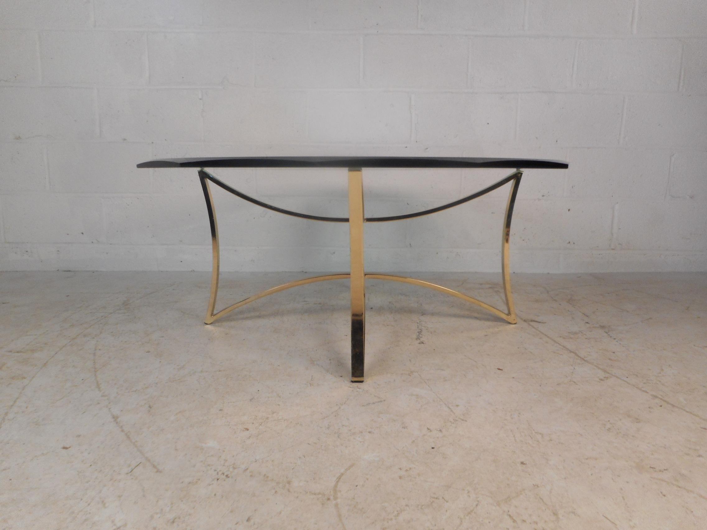 Midcentury Brass Coffee Table For Sale 1