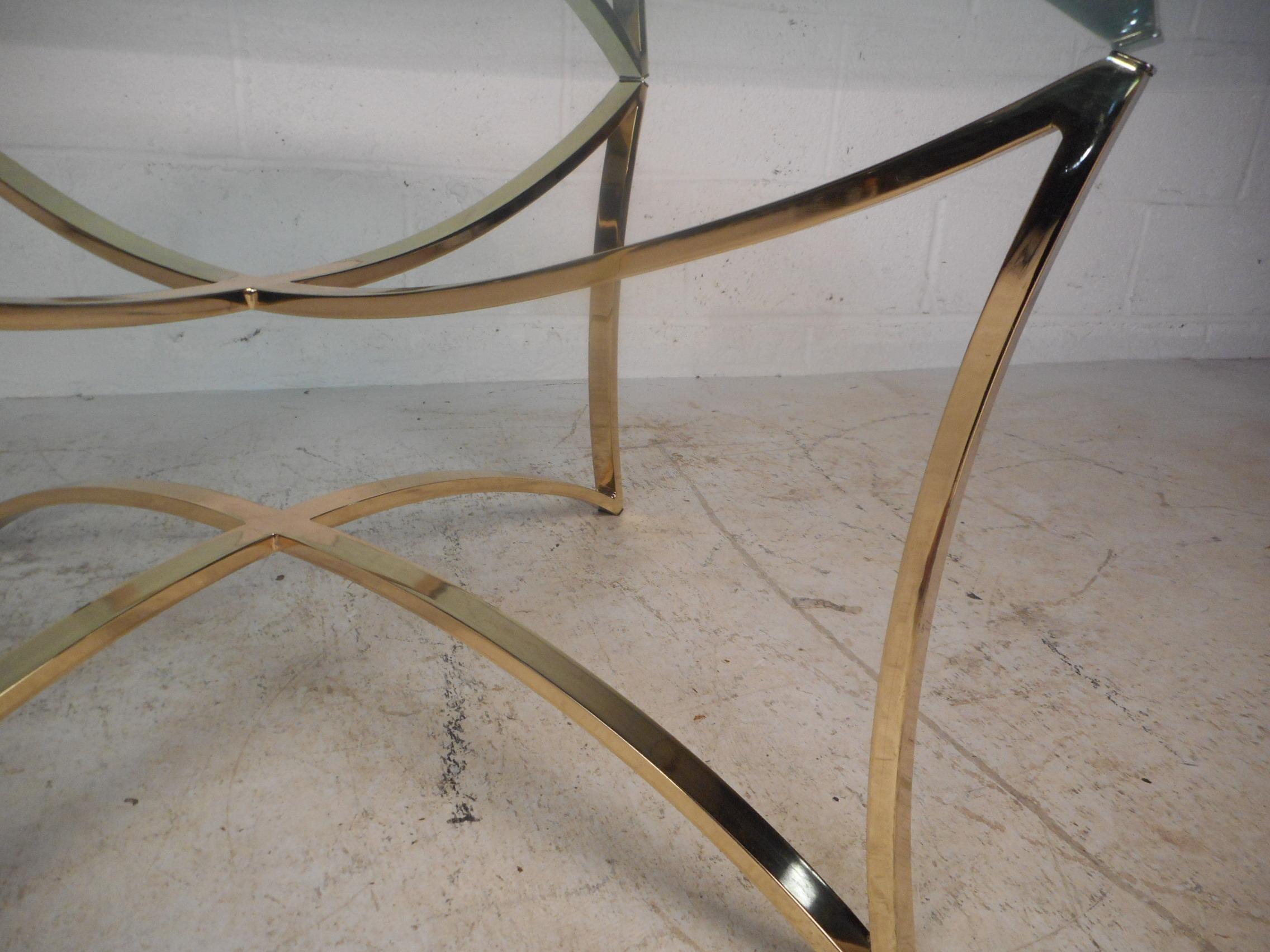 Midcentury Brass Coffee Table For Sale 3