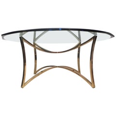 Retro Midcentury Brass Coffee Table