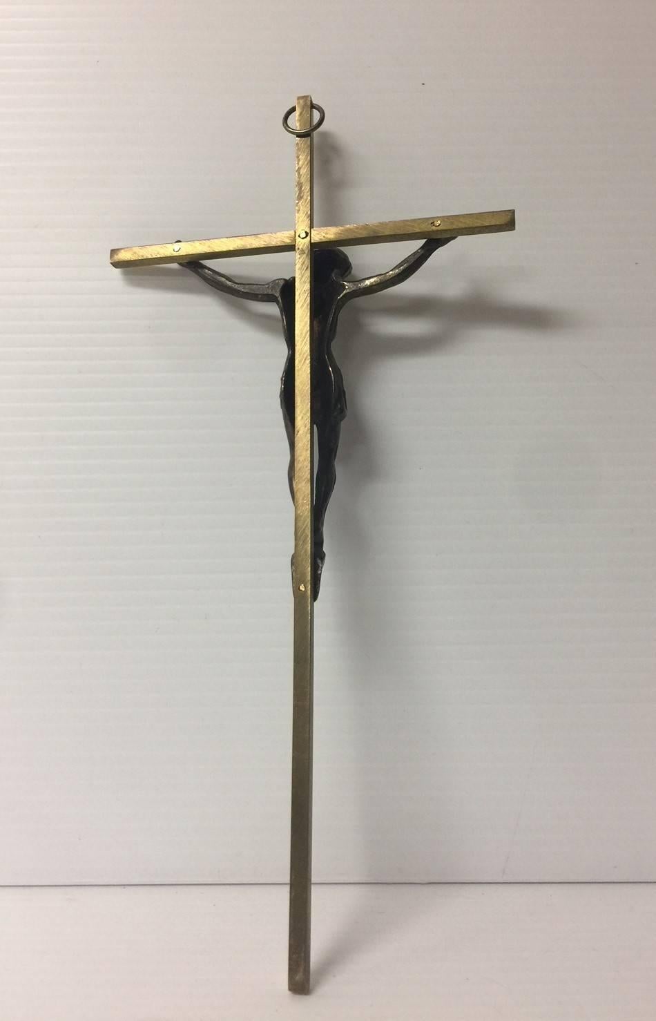 A very nice brass crucifix, circa 1960s. Nice weight and detail.