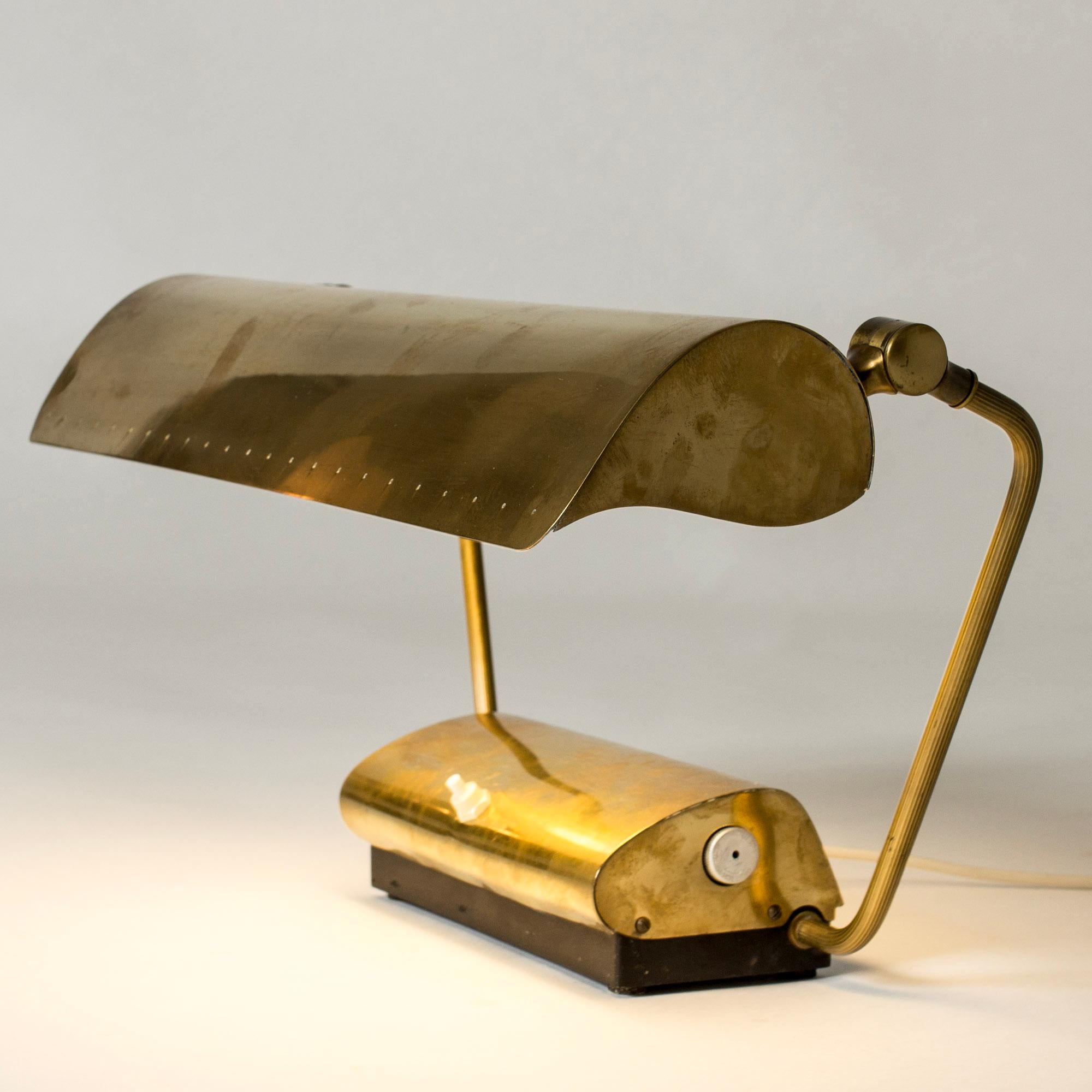 Dutch Midcentury Brass Desk lamp, Philips, The Netherlands, 1940s For Sale