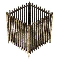 Porte-plante en laiton et faux bambou du milieu du siècle par Maison Baguès, France 1960s