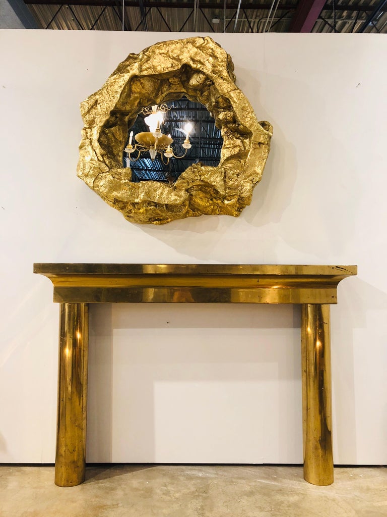 Midcentury Brass Fireplace Mantel at 1stDibs