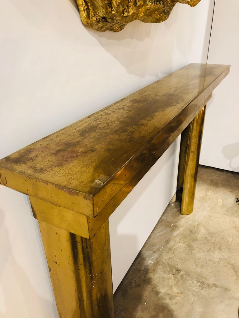 Midcentury Brass Fireplace Mantel at 1stDibs