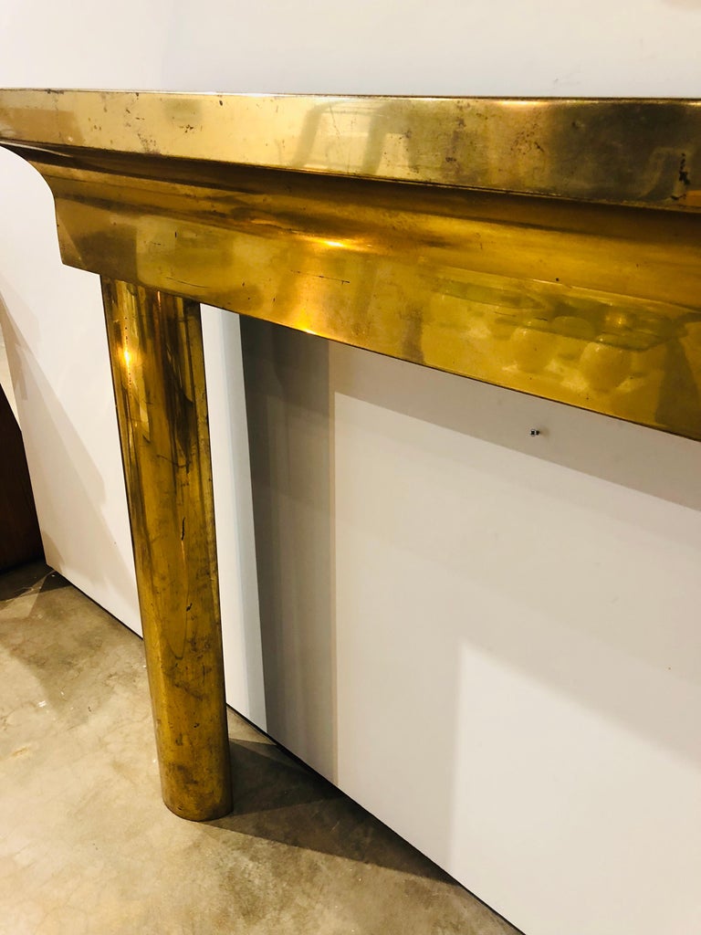 Midcentury Brass Fireplace Mantel at 1stDibs