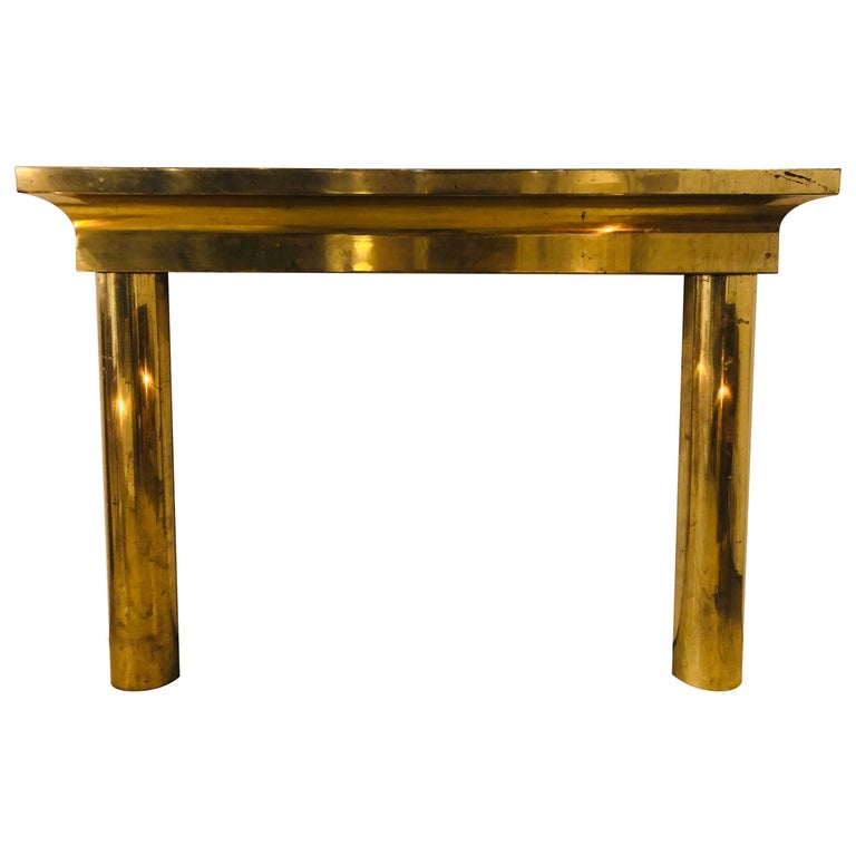 Midcentury Brass Fireplace Mantel at 1stDibs