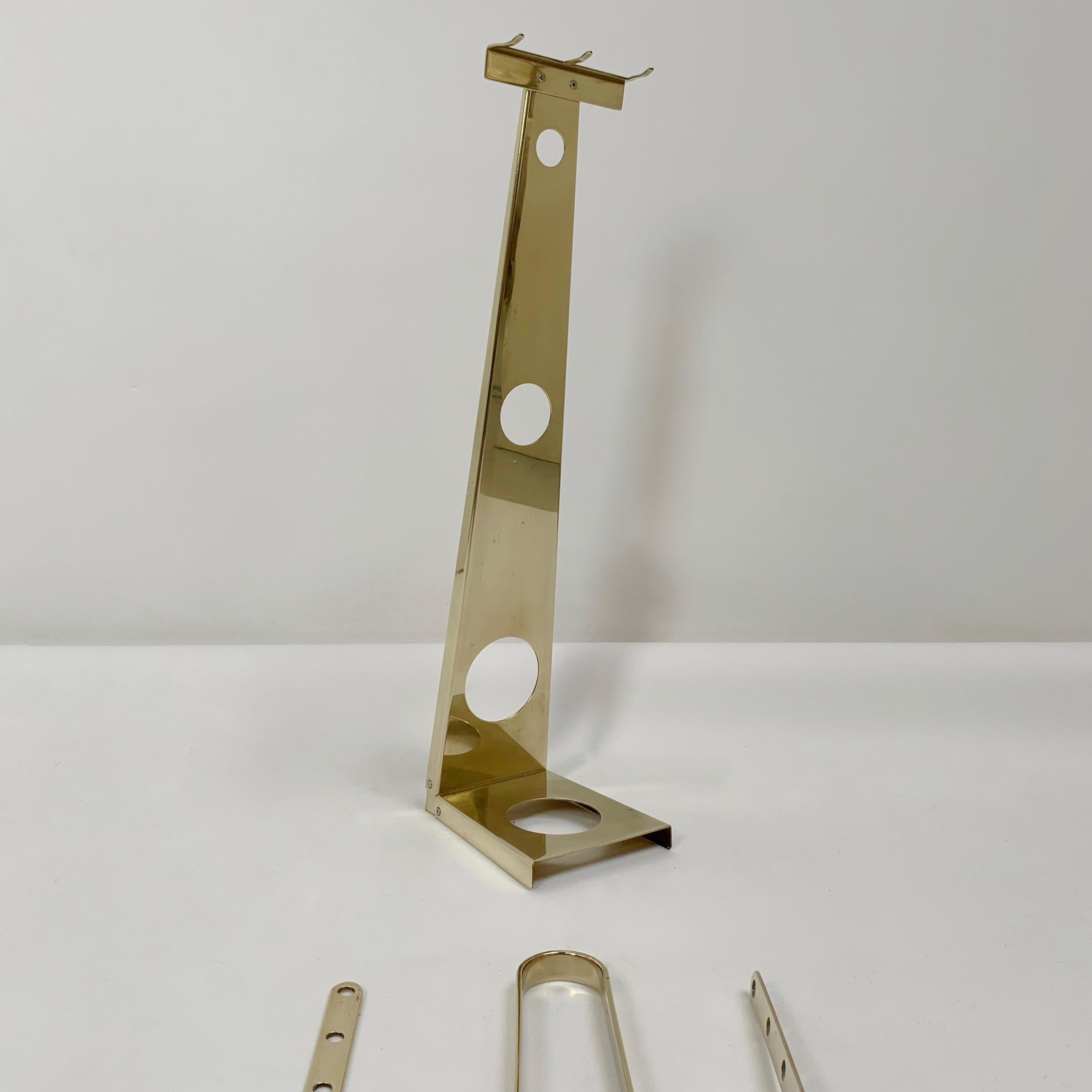 Midcentury Brass Fireplace Tools, circa 1960, Italy In Good Condition For Sale In Brussels, BE