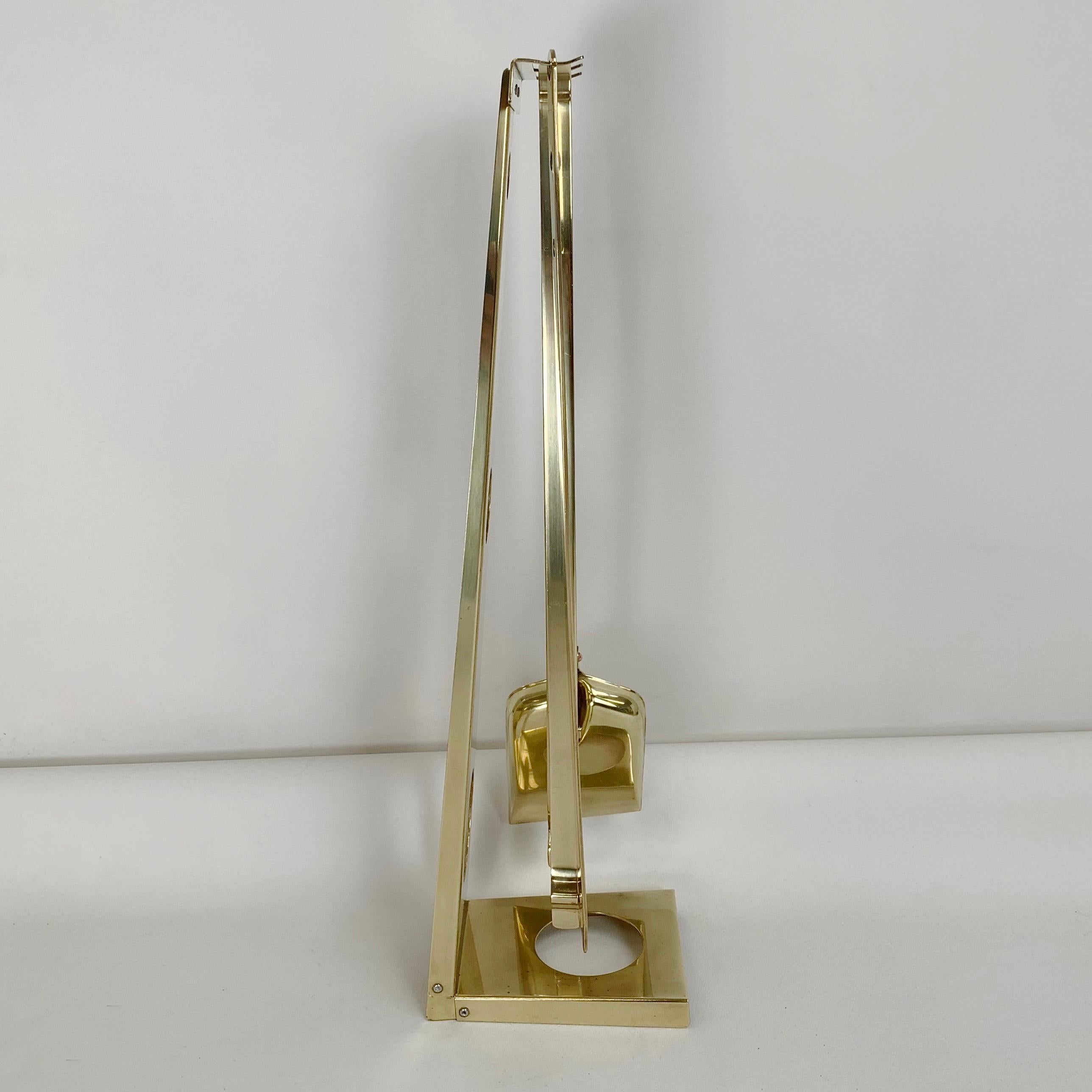 Mid-20th Century Midcentury Brass Fireplace Tools, circa 1960, Italy For Sale