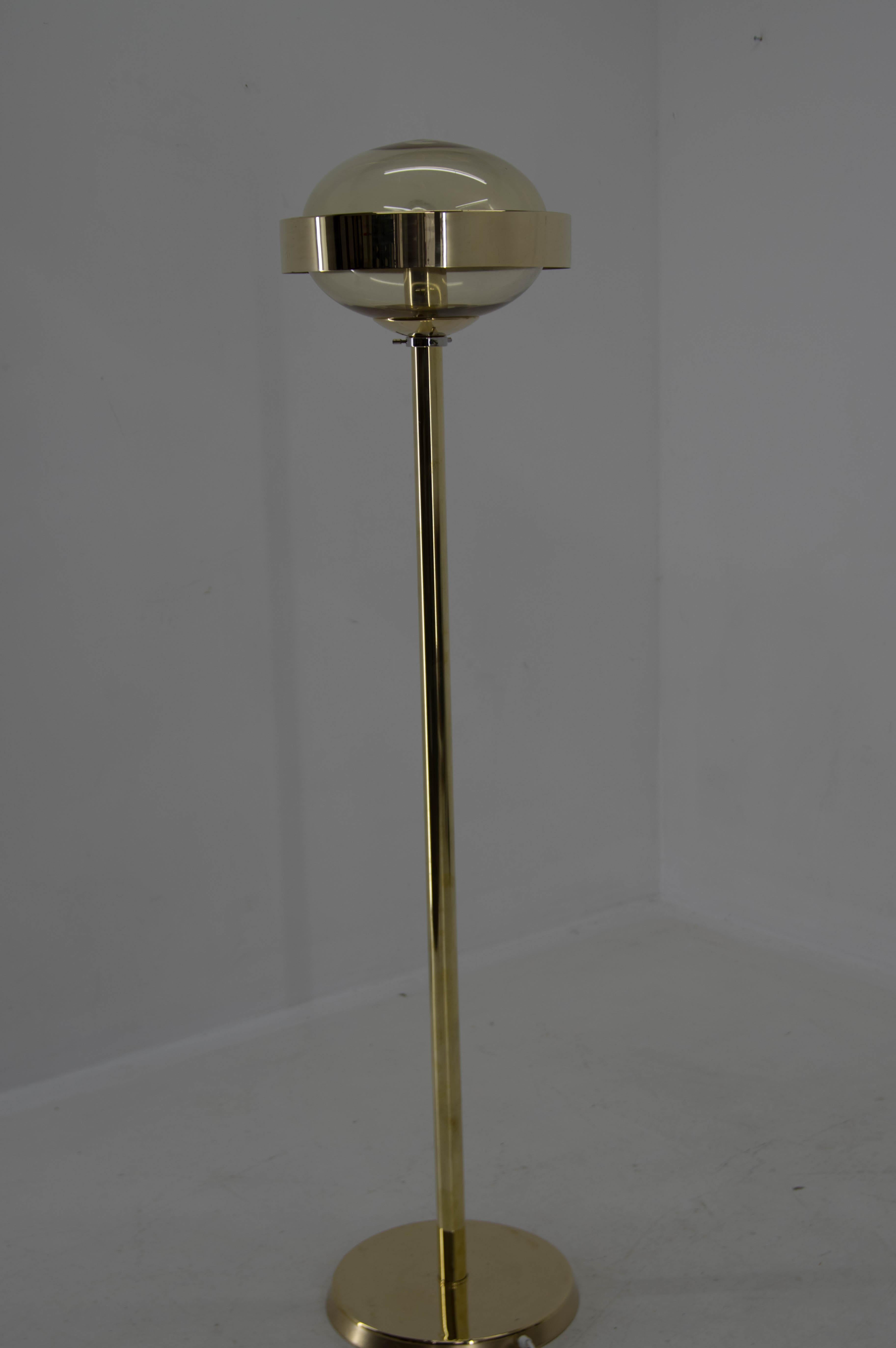 Midcentury Brass Floor Lamp by Kamenicky Senov, 1970s 4