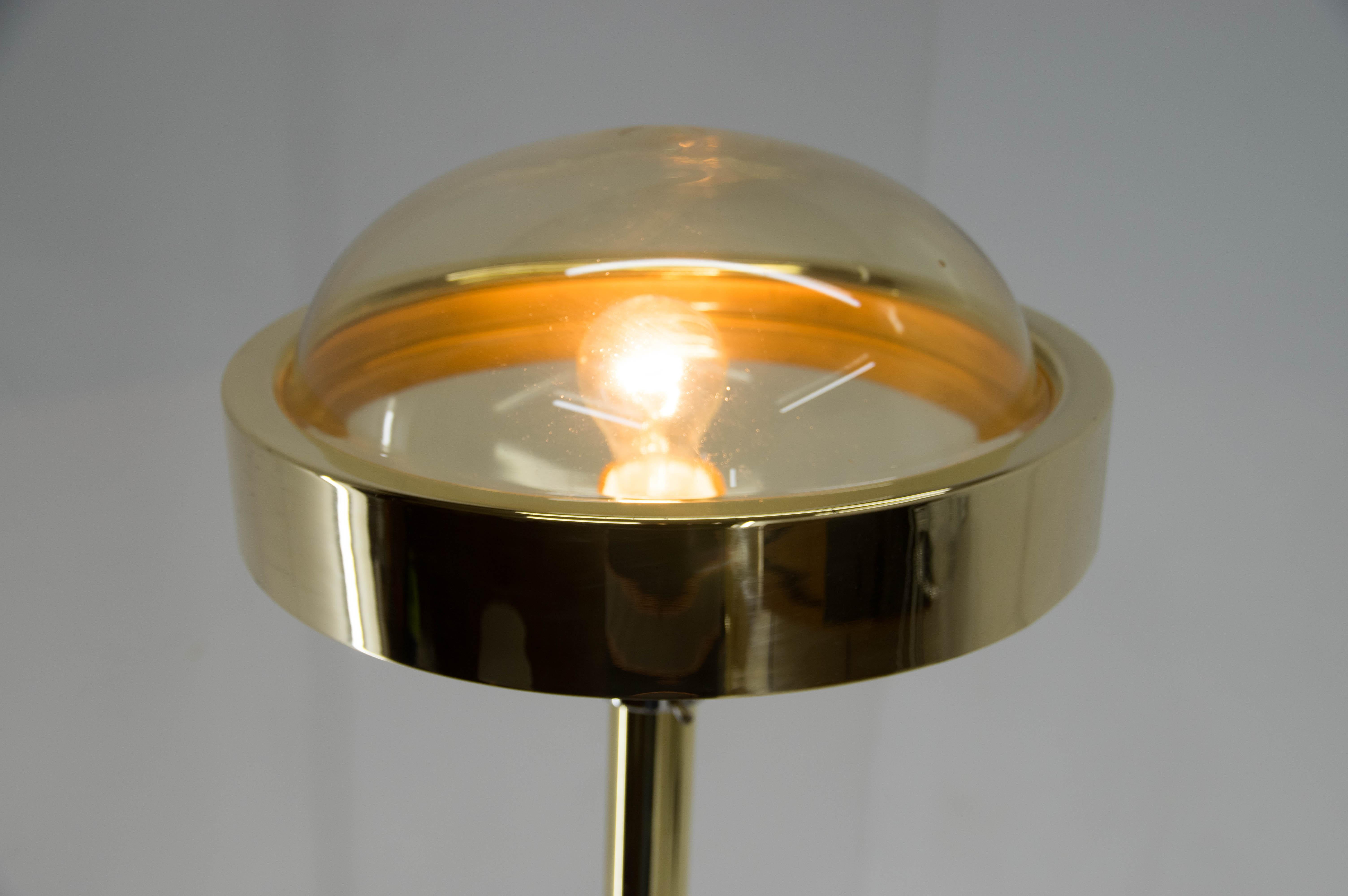 Czech Midcentury Brass Floor Lamp by Kamenicky Senov, 1970s