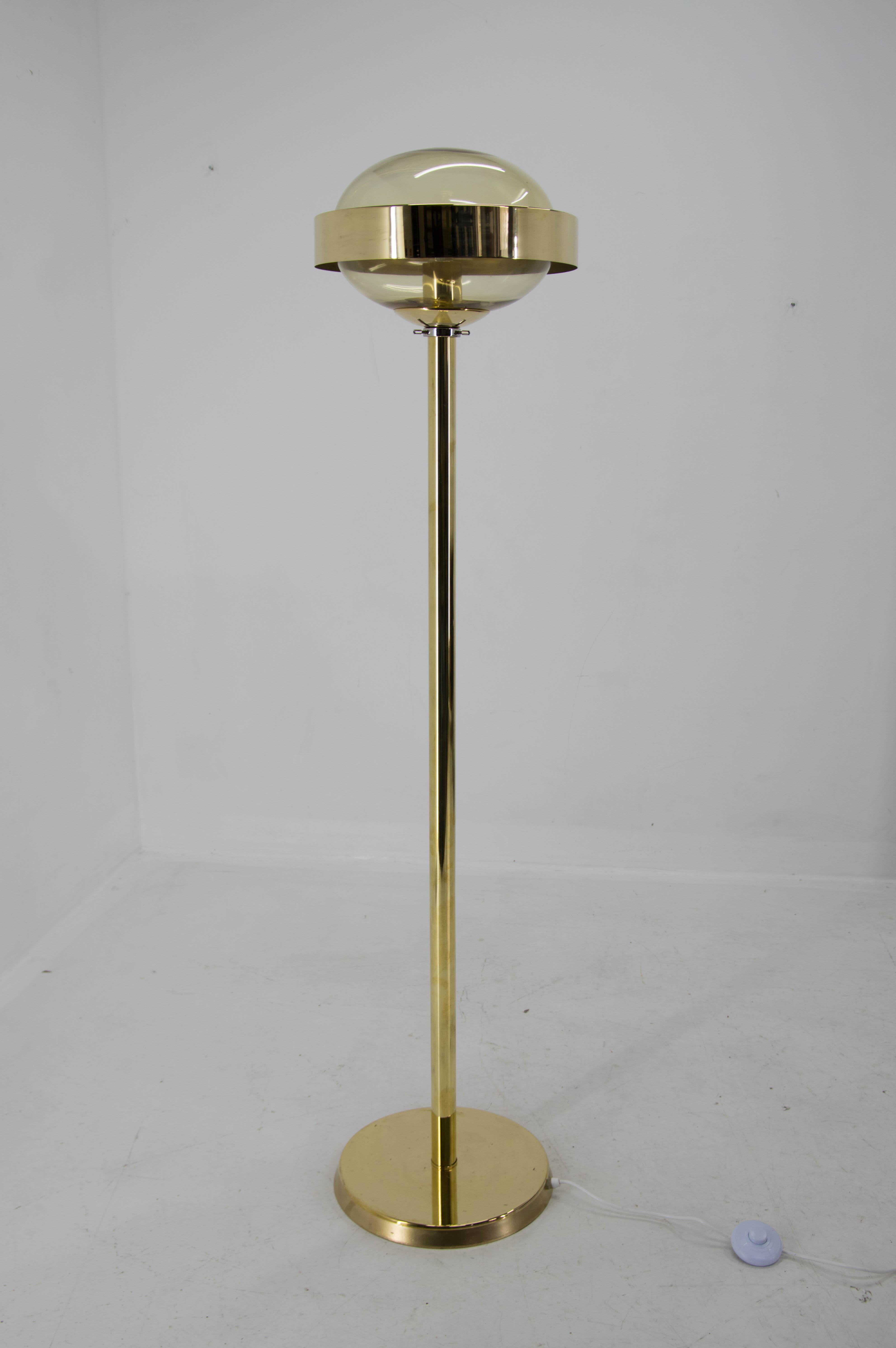 Midcentury Brass Floor Lamp by Kamenicky Senov, 1970s 2