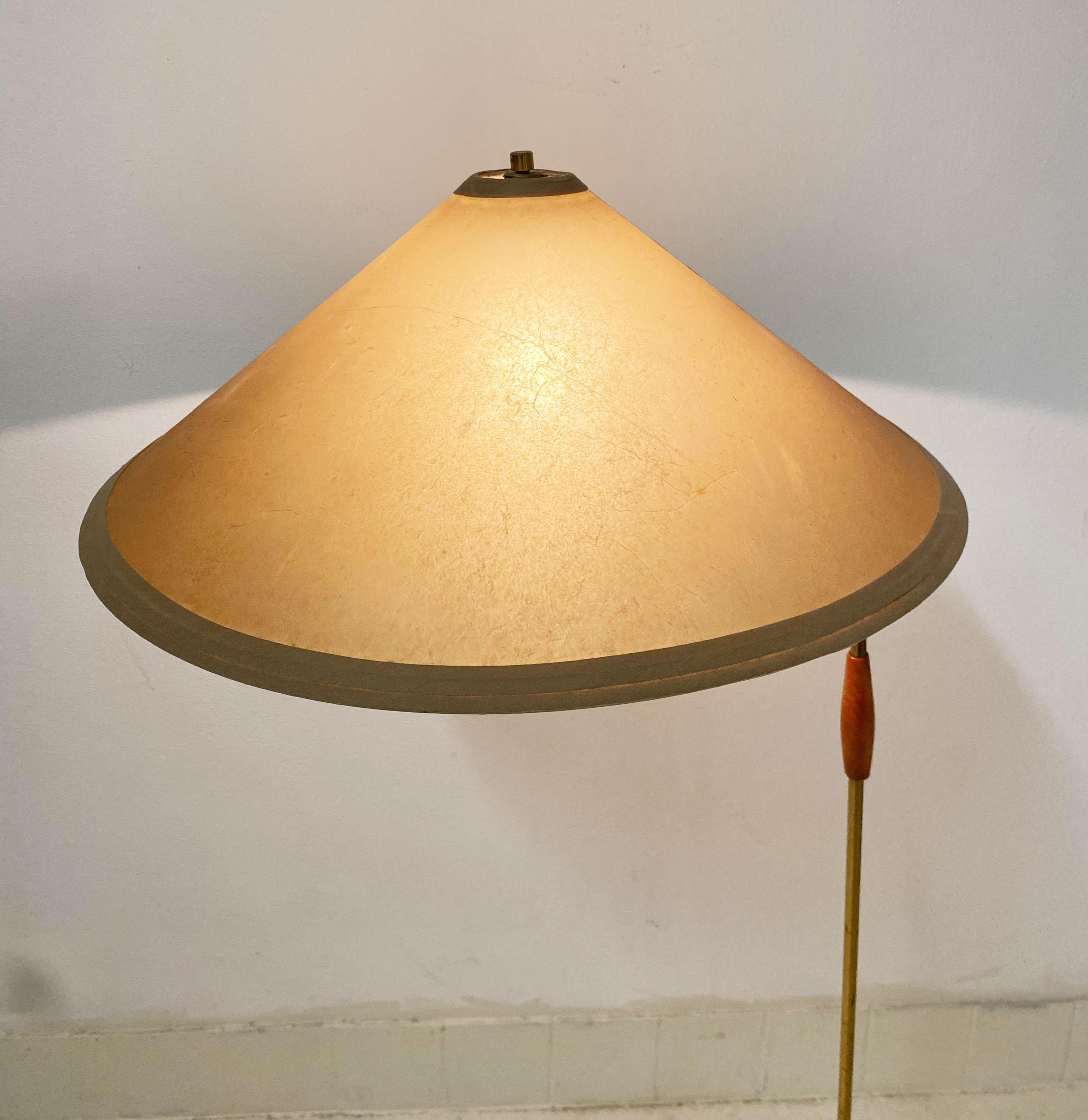 Midcentury Brass Floor Lamp by Rupert Nikoll For Sale 5
