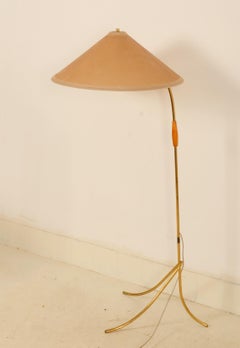 Midcentury Brass Floor Lamp by Rupert Nikoll